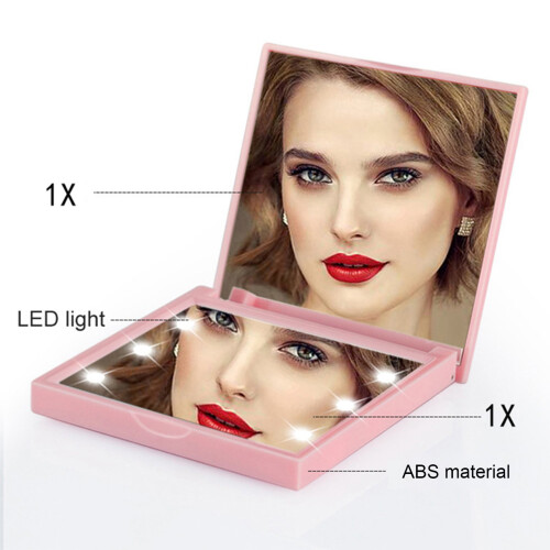 Mini LED-Faltspiegel 6 LEDs beidseitig klar 1