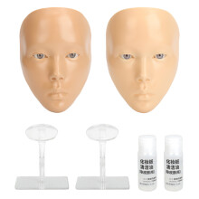 (Golden Wheat White) Silicone Mannequin Face Cosmetic Practice Board Kit 40ml Golden Wheat