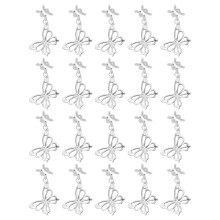 (Silver) 20x Schmetterlings-Anhänger Legierung DIY Schmuck Silber