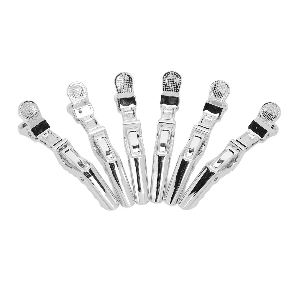 6pcs Double Hinged Hair Styling Clips Prevent Slip