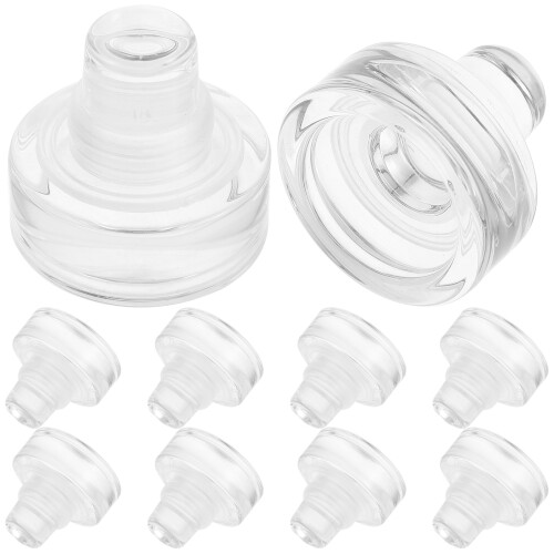 10Pièces Bouchons T En Verre Transparent Bouteille Vin Réutilisables 2
