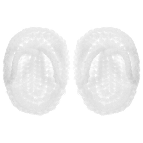 1 Par Stickade Slippers, Mini Häkelskor För Nyfödd (Vit) 1