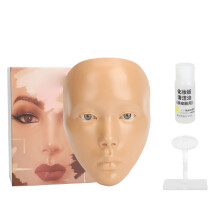 (Wheat Skin Color) 5D-Silikon-Make-up-Praktikbrett mit Stand, 20ml Öl, Weizenhaut