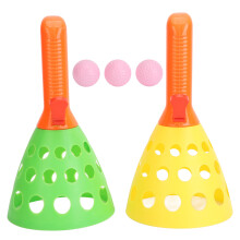 (Yellow and Green) Pop and Catch Ball Spiel Outdoor Eltern-Kind Wurfspielzeug Set