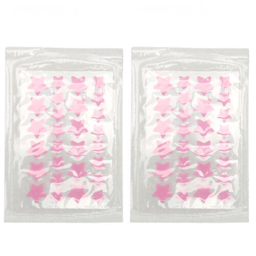 2x Stern-Akne-Pflaster Hydrokolloid rosa