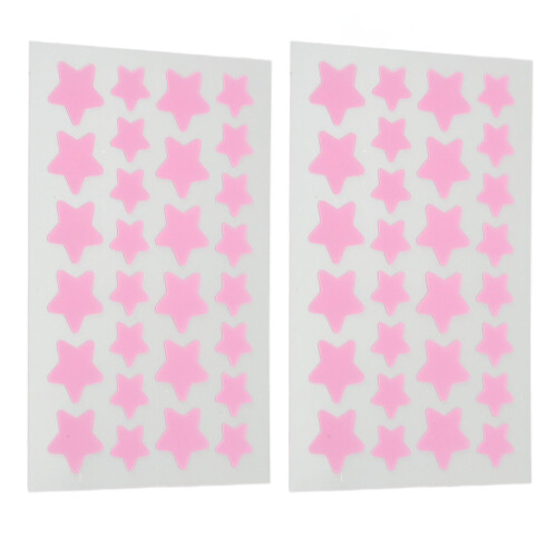 2x Stern-Akne-Pflaster Hydrokolloid rosa 1