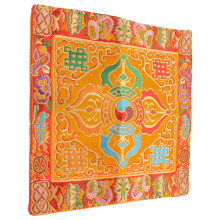 Brokadbroderad Tyg Buddhistisk Skriftrollsfodral Kinesisk Stil