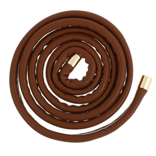 1St Verstelbare Ponytail Houder Van Bruin PU Leder Met