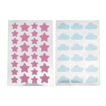 46 Stk Gesichtspflaster Hydrocolloid 18 Blau 28 Pink Sterne