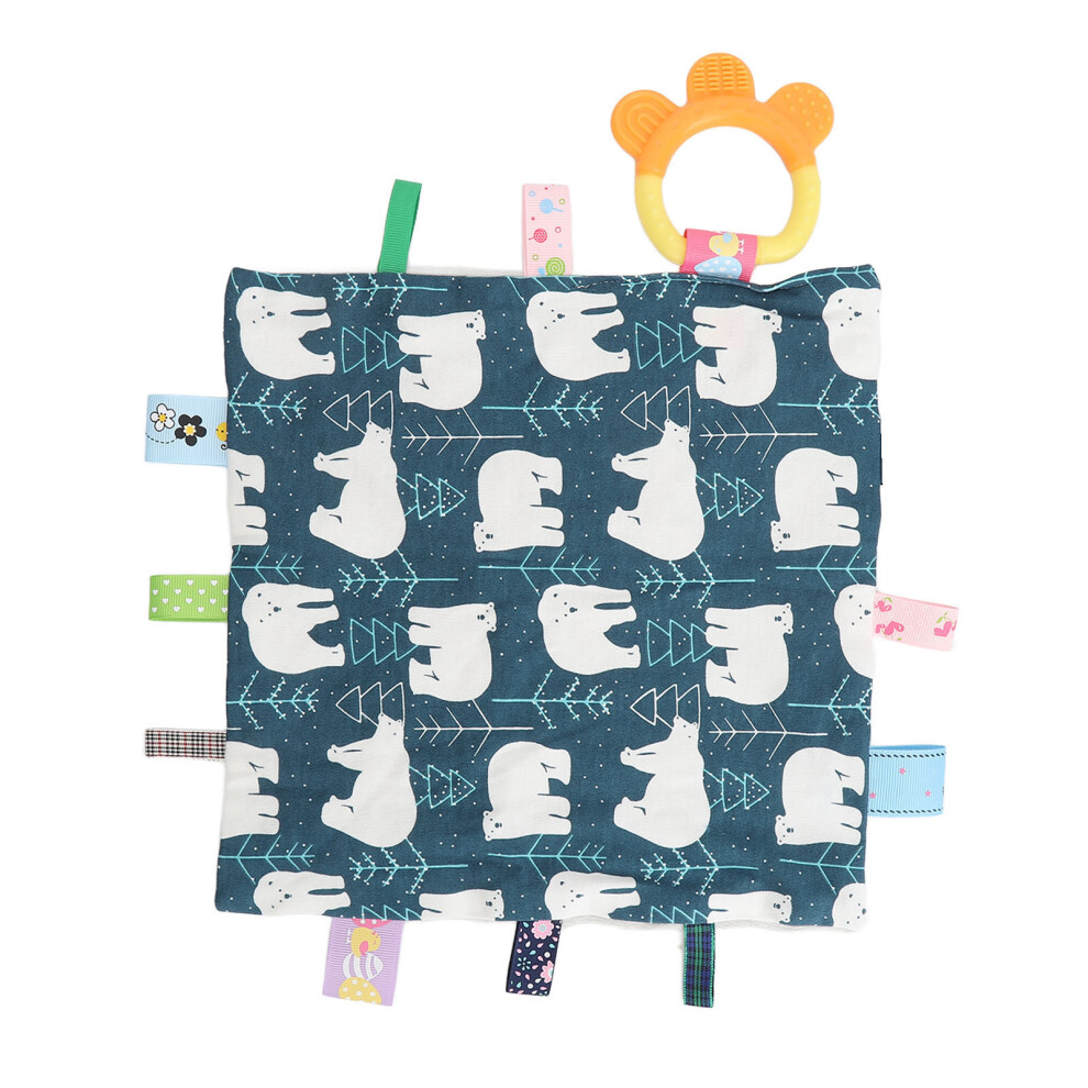 Infant Tags Security Blanket Cute Bear Pure Cotton Silicone Teether