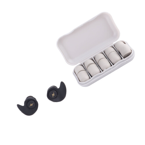 (Black) 12Pcs Soft Red Silicone Earplugs for Noise Reduction 1