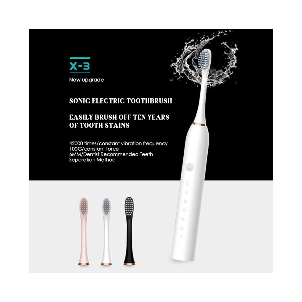 Electric Toothbrush 4 Heads 6 Modes 42000 Strokes/min IPX7 Waterproof