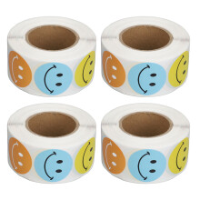 4 Rollen Smiley-Aufkleber Motivationsaufkleber