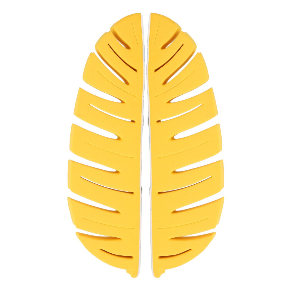 Yellow (Yellow) 2Pcs Makeup Brushes Drying Rack Leaf Shape Holder With Adhesive