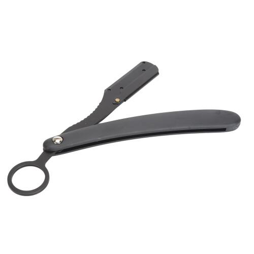 Faltbares Bartmesser Vintage Edelstahl Halter 1
