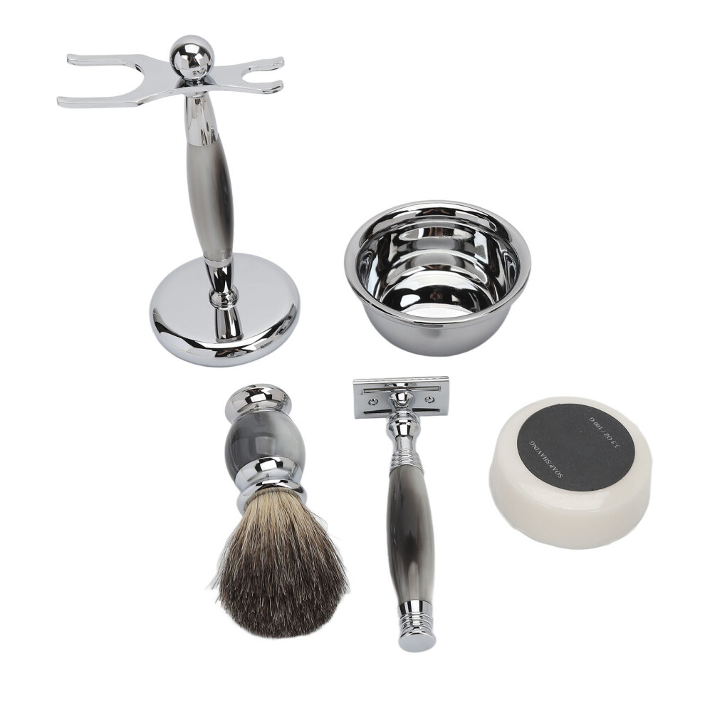 Safety Beard Clipper Stand Set with Foaming Brush Bowl Manual Trimming