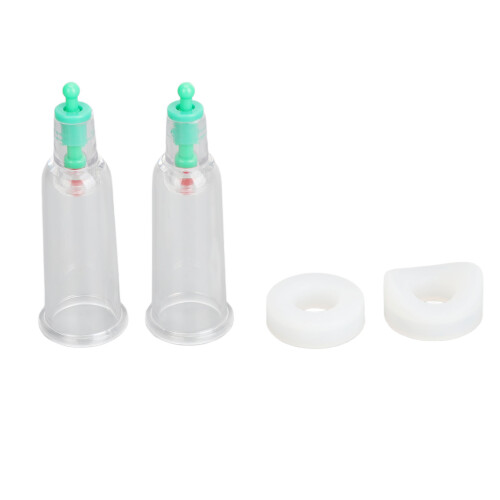 2pcs Finger Cupping Therapy Cups with Silicone Flat Elbow Rings
