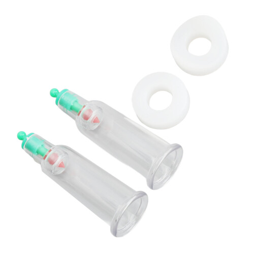 2pcs Finger Cupping Therapy Cups with Silicone Flat Elbow Rings 1