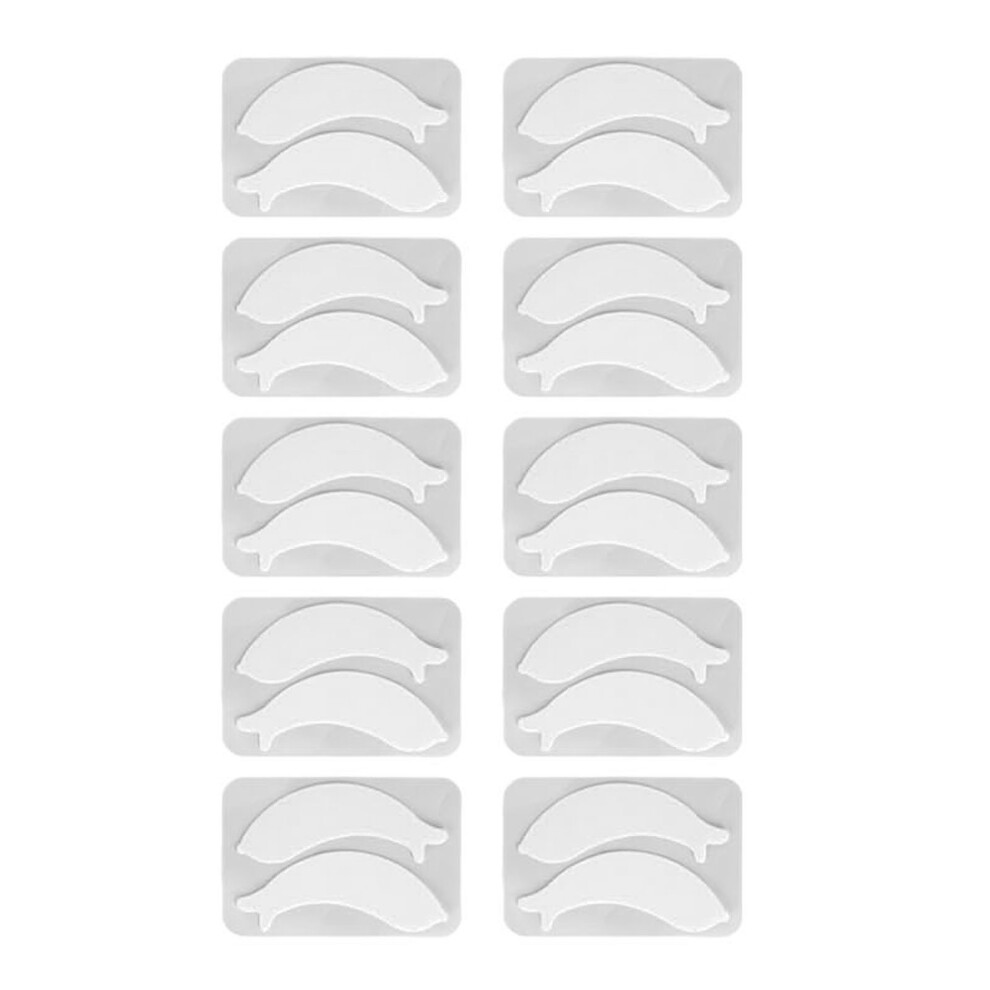 (White) 10 Pairs Silicone Eyelash Extension Patches Reusable Under Eye Black