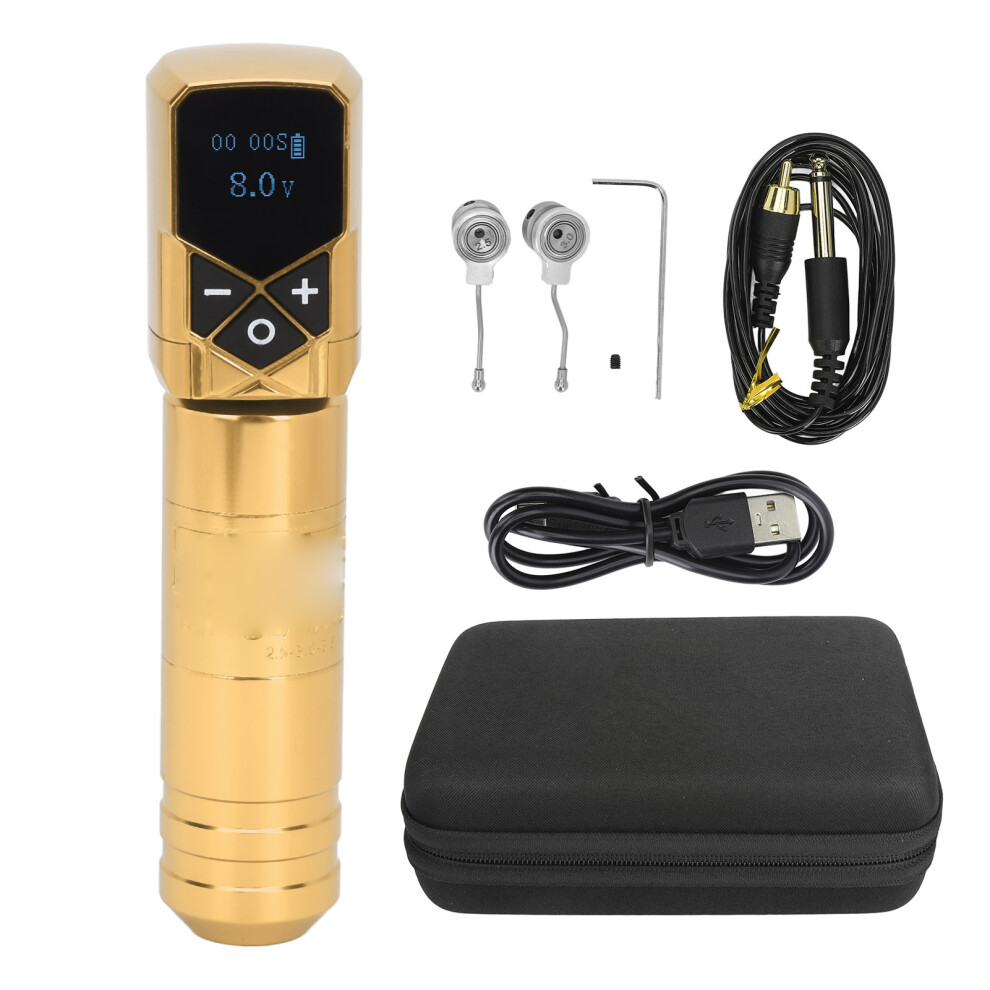 Gold (Gold) Rotary Tattoo Pen Kit 1.1In 2400Mah Wireless Rca