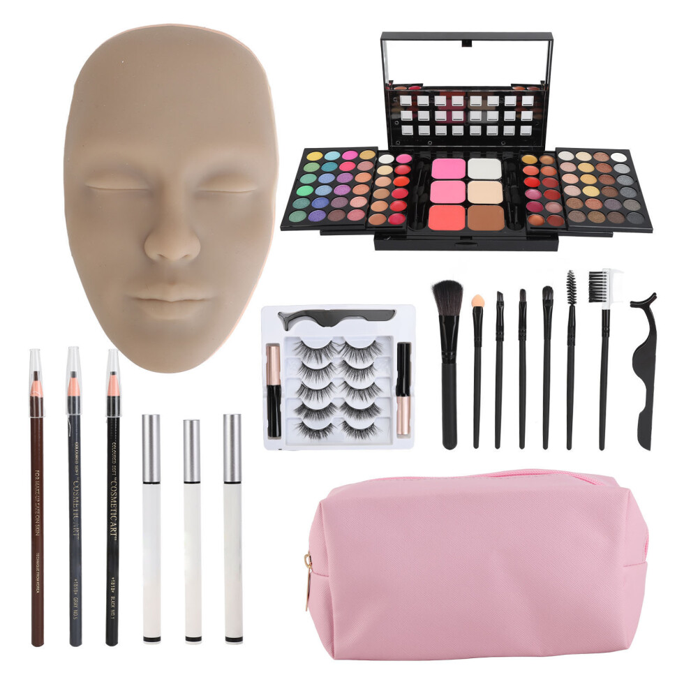 Dark ( Skin Color) 3D Makeup Mannequin Practice Face Kit Reusable Skin