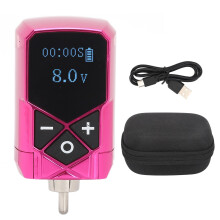 (Rose Red) Tätowierstift-Netzteil USB wiederaufladbar 2400mAh Schwarz