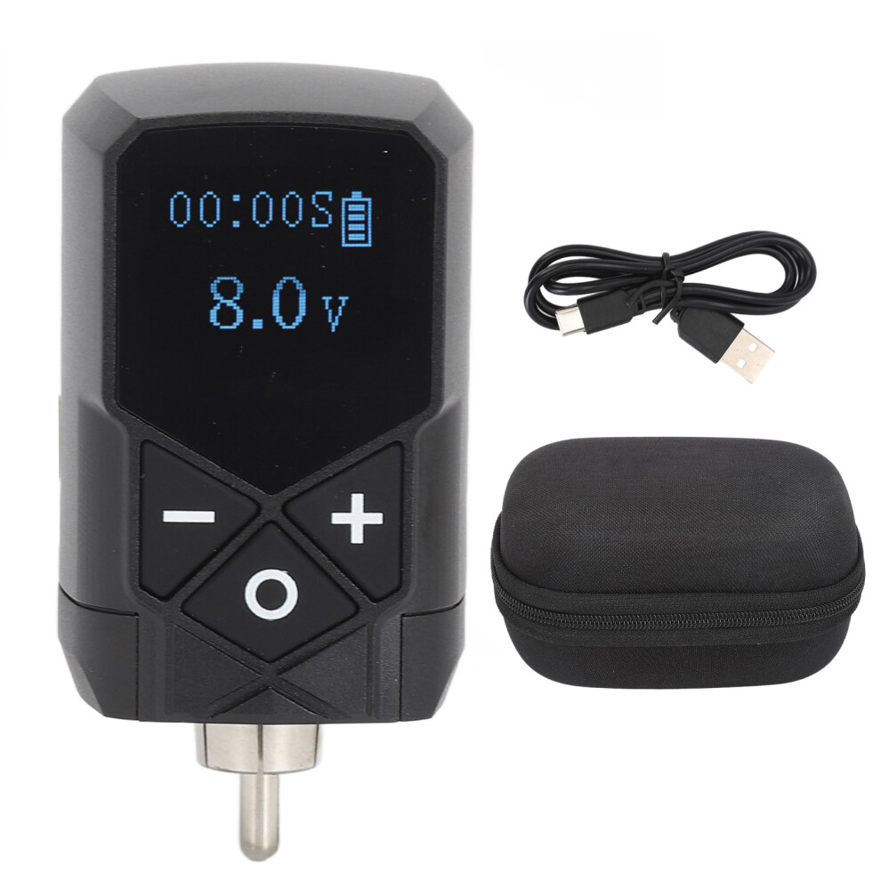 (Black) Tattoo Pen Power Supply Usb Rechargeable 2400Mah Rca Black 461605395838