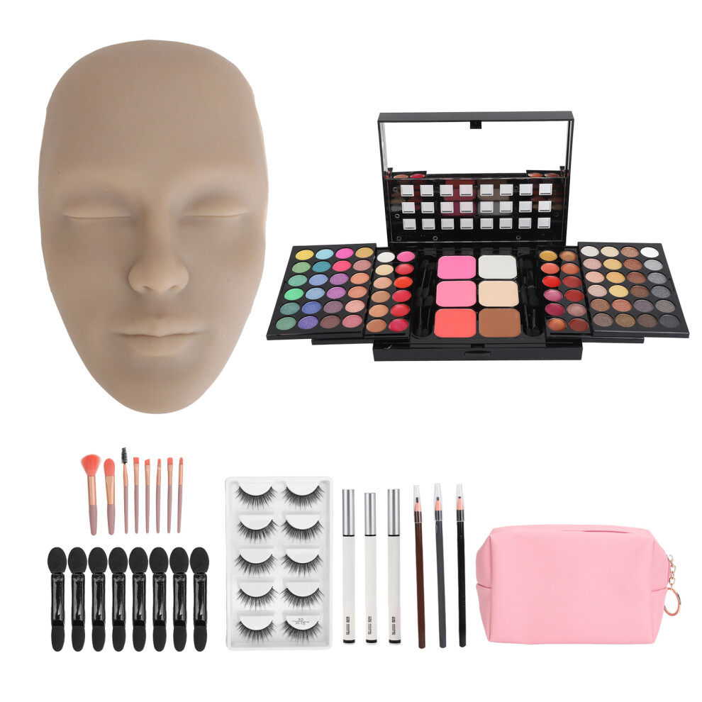 (Dark Skin Color) 3D Makeup Practice Face Silicone Mannequin Dark Skin Color