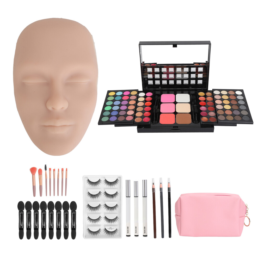 (Medium Skin Color) 3D Makeup Practice Face Silicone Mannequin Dark Skin Color