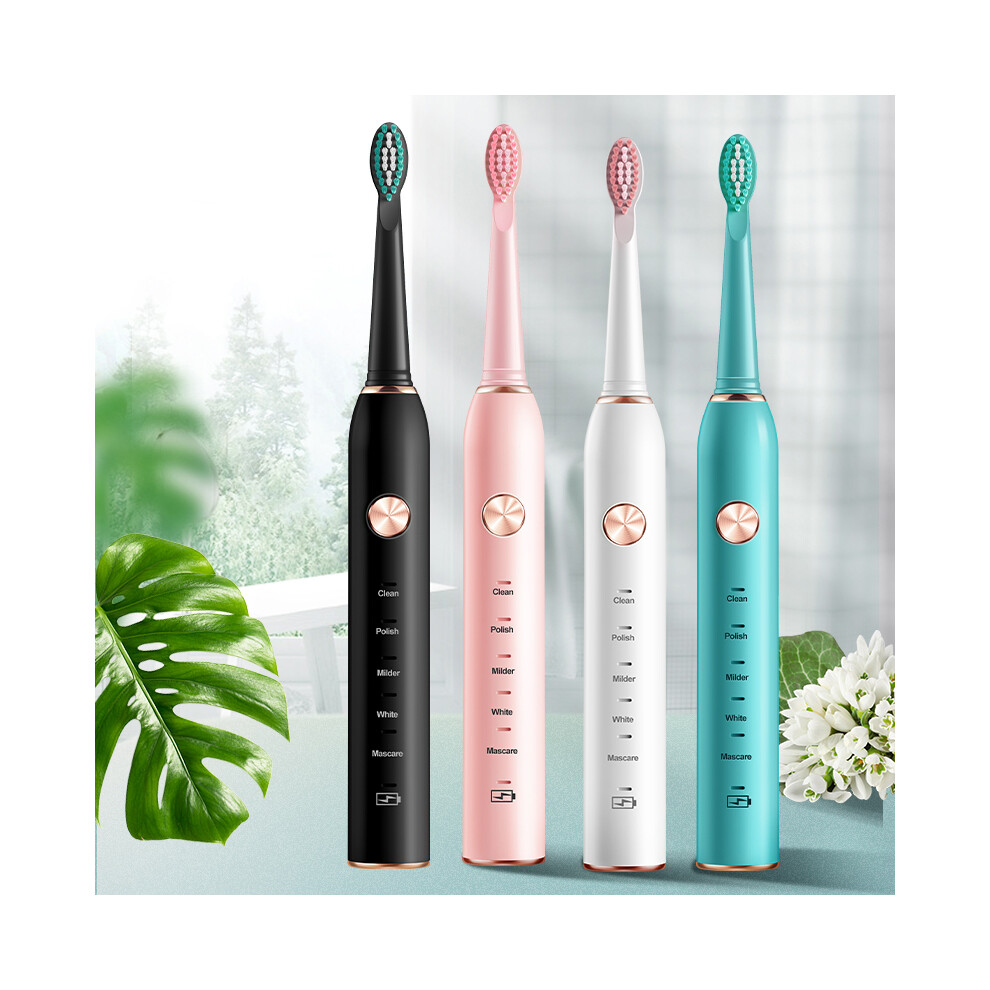 Rechargeable Electric Toothbrush 2-Minute Timer IPX7 Waterproof