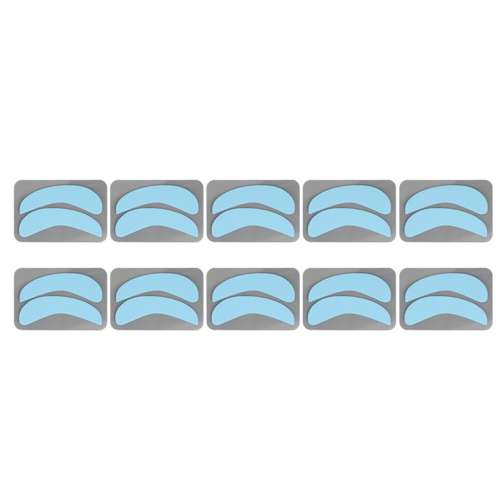 (Blue) 10 Pairs Silicone Half Moon Eyelash Extension Pads Blue