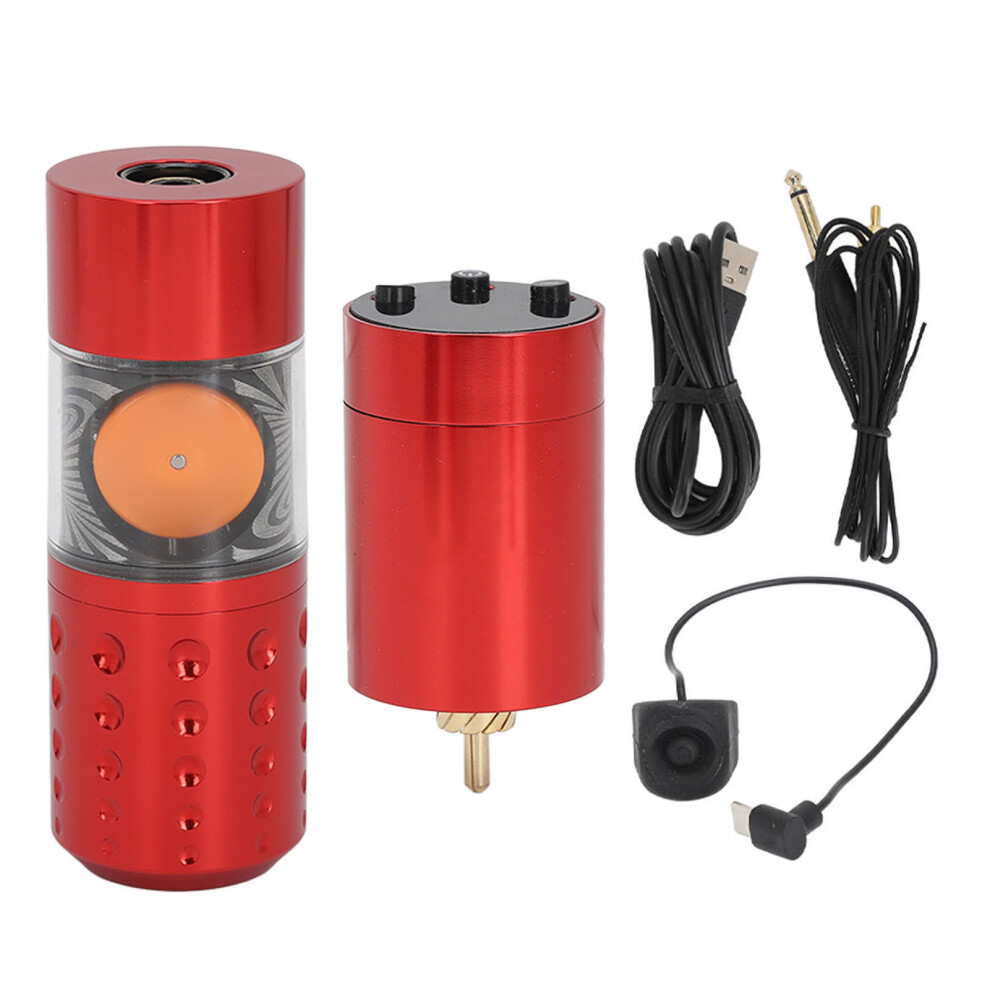 Red (Red) 2-In-1 Wireless Tattoo Machine 1300Mah 3.5Mm Coreless 12V 10000Rpm