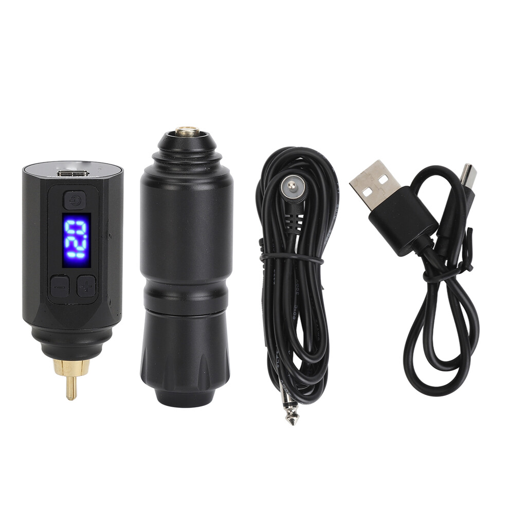 Rotary Tattoo Pen Kit Cartridges RCA Wireless Power 1500mAh with Cord