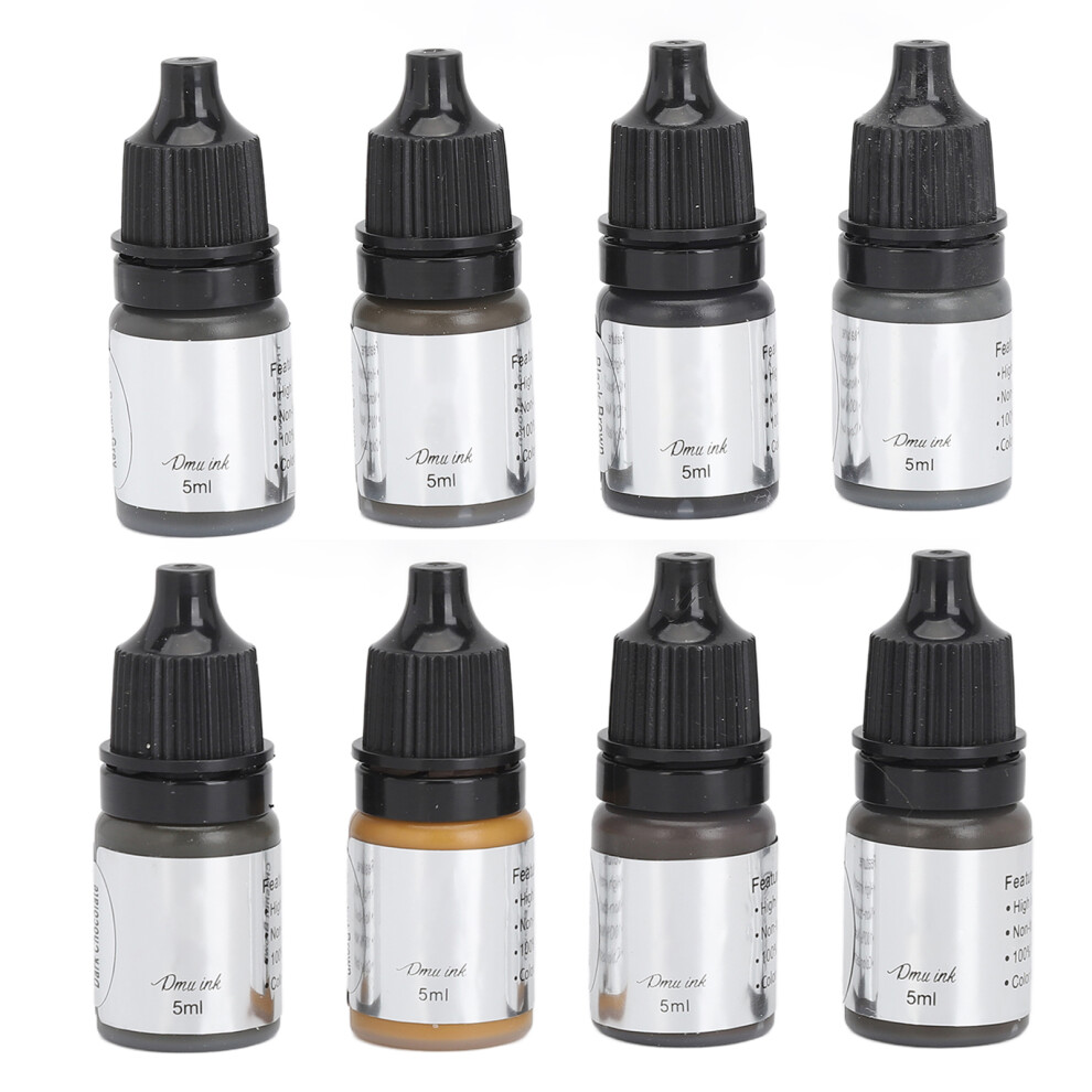 8 Colors 40ml Eyebrow Tattoo Practice Ink Professional Novice Set