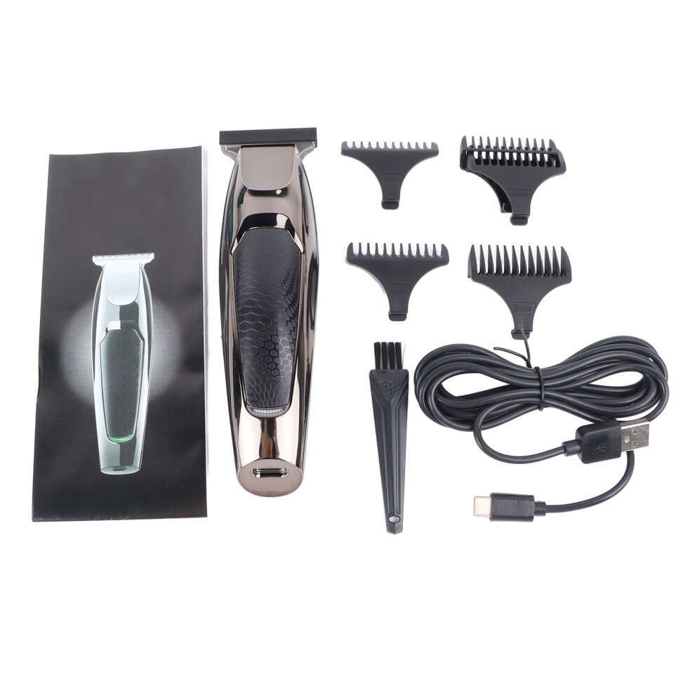 (English) USB Rechargeable Electric Hair Clipper with 5 Guide Combs