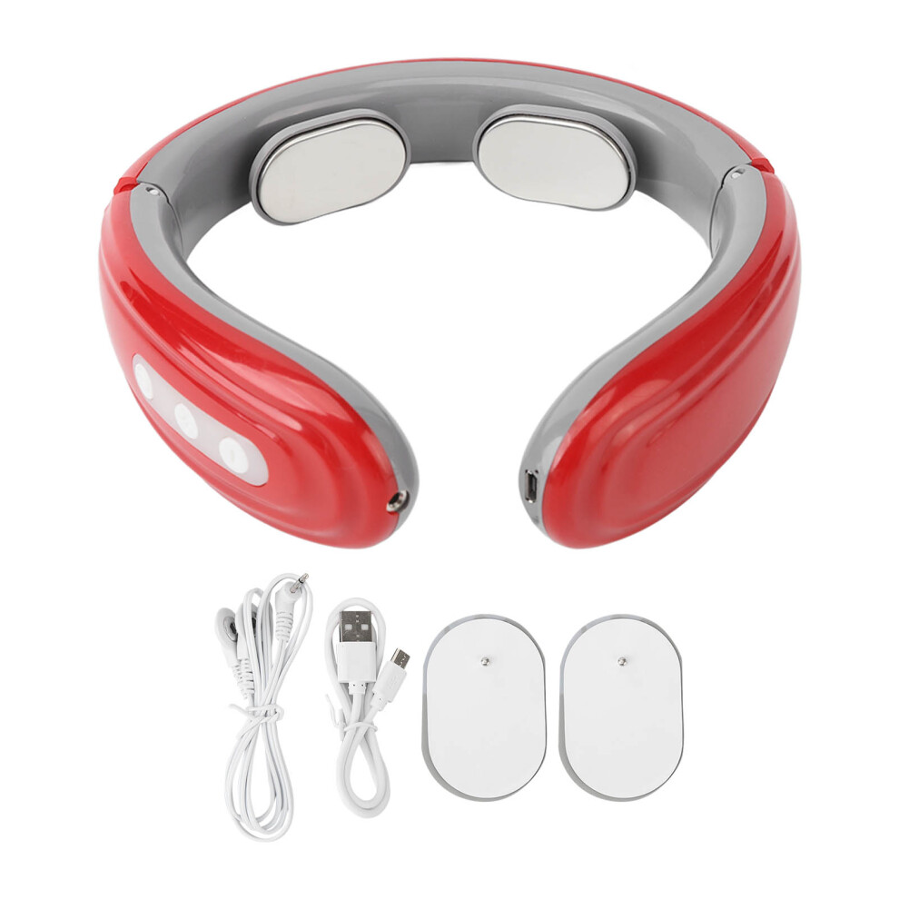 Electric Pulse Neck Massager 6 Modes Rechargeable Electrode Patches