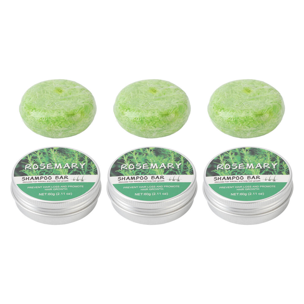 3pcs Rosemary Shampoo Bar Hair Regrowth Deep Cleansing Portable