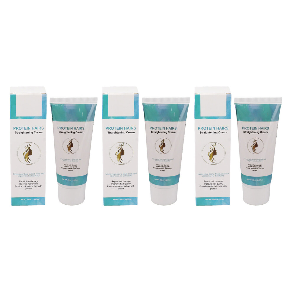 Cream 3Pcs 60Ml Protein Hair Straightening Nourishing Balm