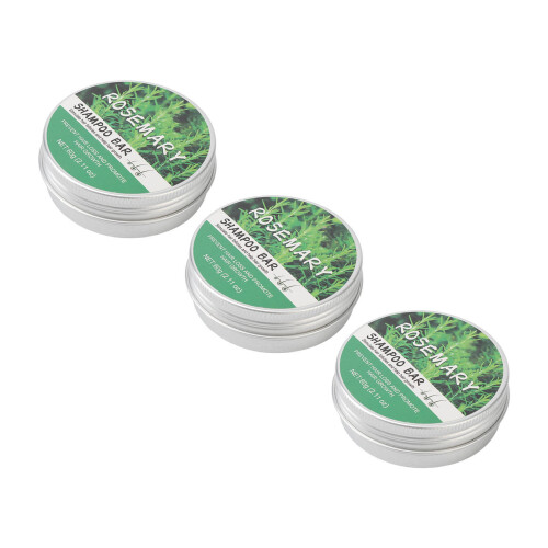 3x Rozemarijn Shampoo Bar Haarhergroei Reinigend 1