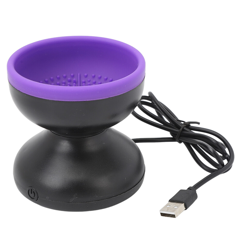 Black/Purple ( Purple) Electric Makeup Brush Cleaner Rotatable Fast Drying Rose Red