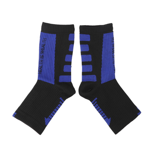 (Black and Blue) Sports Compression Socks Elastic Running Athletic Ankle Guard