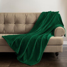 (Emerald, 127cm x 152cm) Cord Ribbed Throw Super Soft And Cosy
