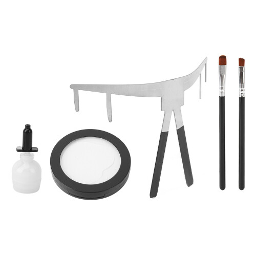 (White) Microblading-Set mit Maßstab, 2 Pinseln, Schwarz 2