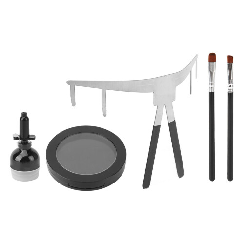(Black) Microblading-Set mit Maßstab, 2 Pinseln, Schwarz 2