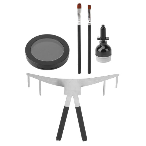 (Black) Microblading-Set mit Maßstab, 2 Pinseln, Schwarz 1