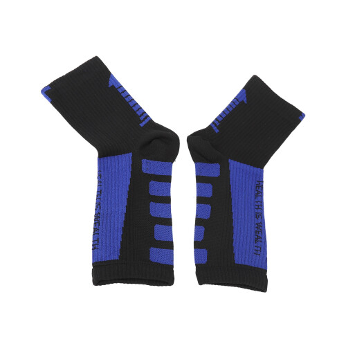 (Black and Blue) Sports Compression Socks Elastic Running Athletic Ankle Guard 2