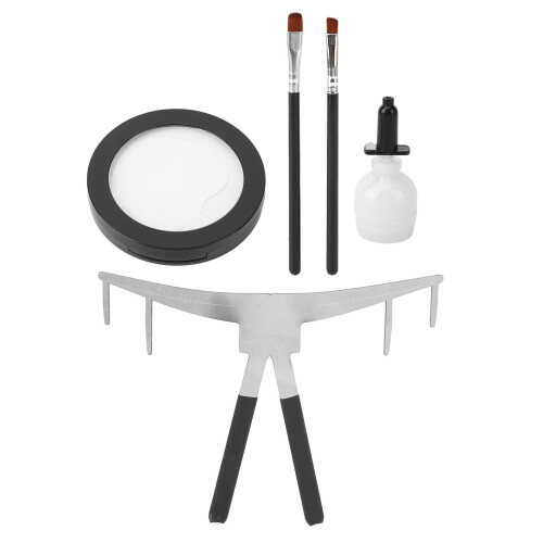 (White) Microblading-Set mit Maßstab, 2 Pinseln, Schwarz 1