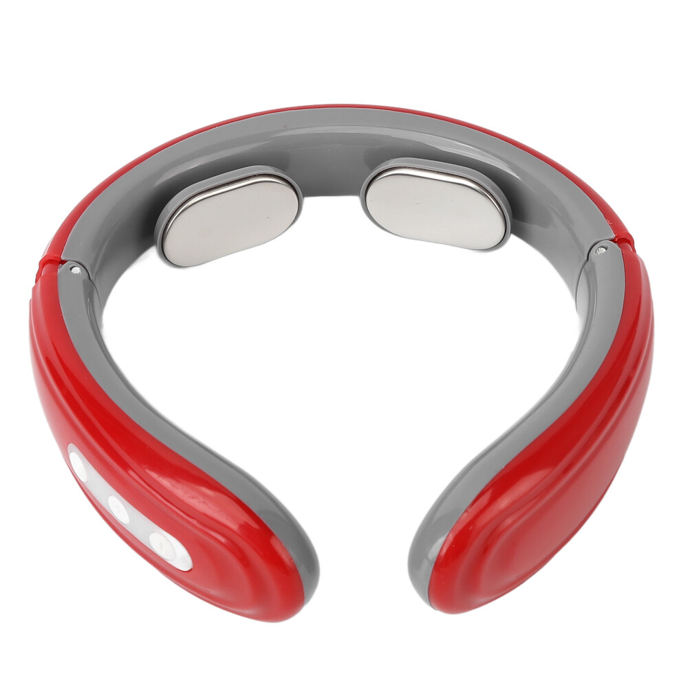 Red Heating Pulse Neck Massager 6 Modes 9 Strength Tens
