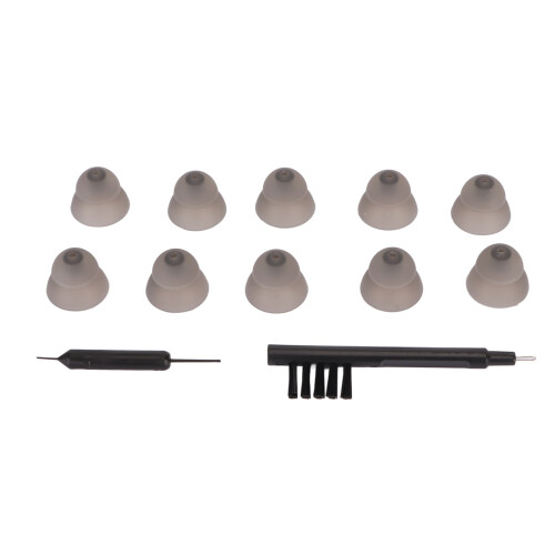 (L 0.5in) 10pcs Sound Aid Double Layer Earbud Tips 0.3in
