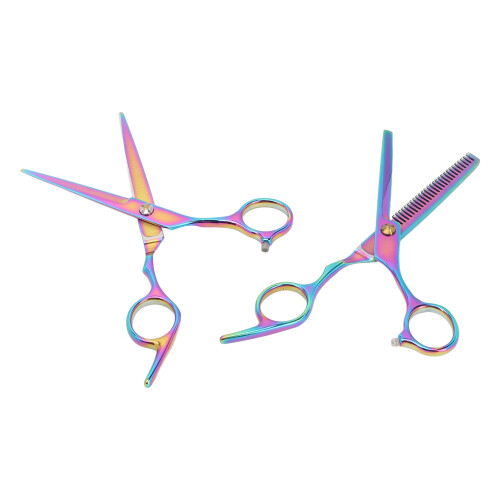 2x Haarschneideschere Edelstahl Hochscharf 2
